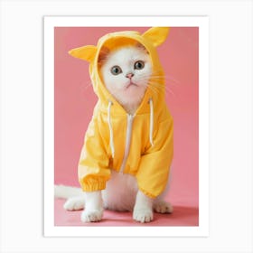 Cute Cat In Hoodie Art Print