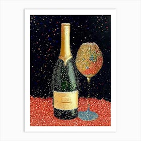 Asti Spumante Wine Pointillism Cocktail Poster Art Print