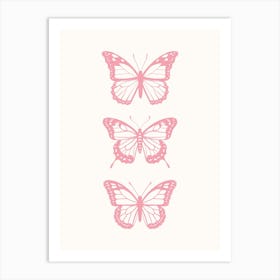 Butterflies Pink Poster Art Print