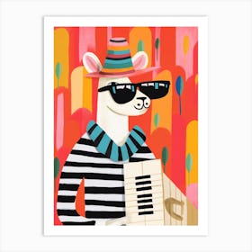 Little Llama 1 Wearing Sunglasses Art Print