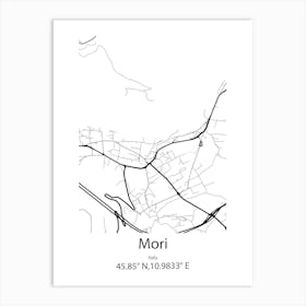 Mori,Italy Minimalist Map Art Print