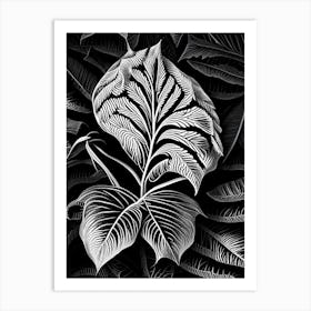 Achiote Leaf Linocut 1 Art Print