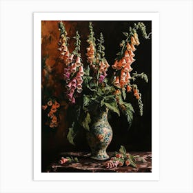 Baroque Floral Still Life Foxglove 4 Art Print