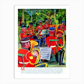 Kew Gardens, Military Brass Orchestra Art Print