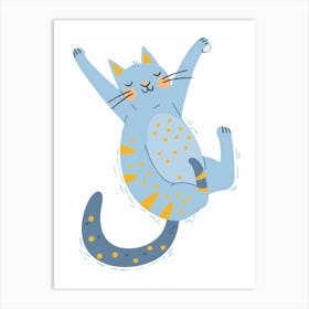 Cat Jumping In The Air Art Print