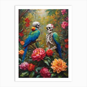 Parrot skeletons  Art Print