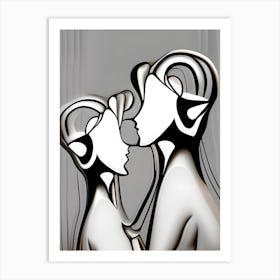 Two Women Kissing 4 Art Print