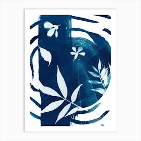 Blue Flowers In The Wind Art Print