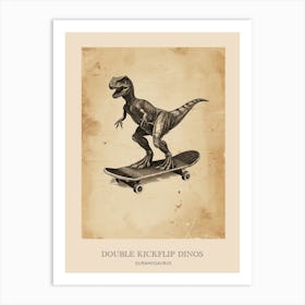 Ouranosaurus Vintage Dinosaur Poster 1 Art Print