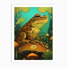 African Bullfrog On A Throne Storybook Style 7 Art Print