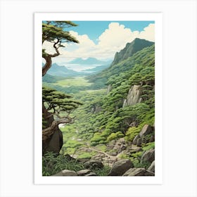 Yakushima Island In Kagoshima, Ukiyo E Drawing 4 Art Print