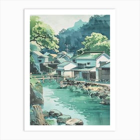 Naoshima Japan 1 Retro Illustration Art Print