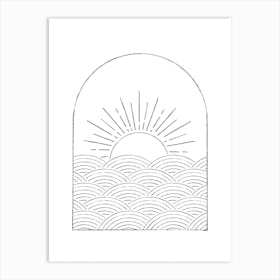 Arch line art mimimalist seascape Art Print