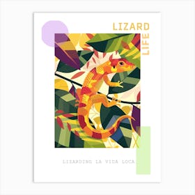 Modern Lizard Abstract Illustration 2 Poster Art Print