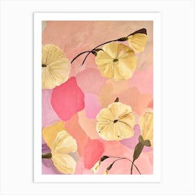 Golden Marshmallow Flowers Art Print