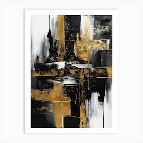 Abstract Black And Gold Painting 36 Art Print