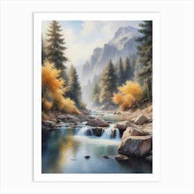 Yosemite River Art Print