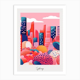 Poster Of Sydney, Illustration In The Style Of Pop Art 3 Art Print