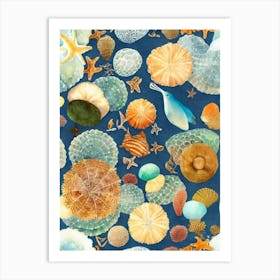 Sea Sponge Vintage Graphic Watercolour Art Print