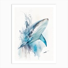 Whitetip Reef Shark 2 Watercolour Art Print