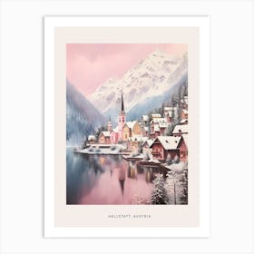 Dreamy Winter Painting Poster Hallstatt Austria 4 Art Print