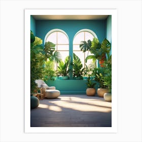 Bright Tropical Living Room Art Print