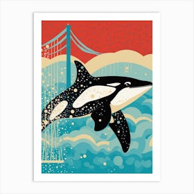 Polka Dot Orca Whale Art Print