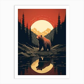 bear in the sunset Art Print