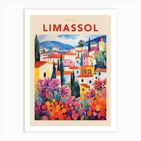 Limassol Cyprus 2 Fauvist Travel Poster Art Print
