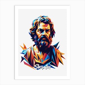 Socrates 03 Portrait WPAP Pop Art Art Print