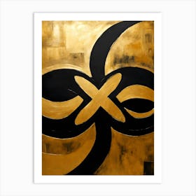 Gold And Black 3 Art Print