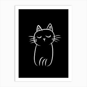 Abstract Sketch Cat Line Drawing 1 Art Print