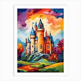 "Fortress of Dreams: Castle in Brushstrokes" Art Print