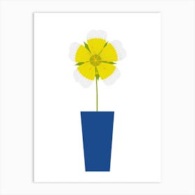 Meadowfoam Flower in Vase Art Print
