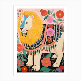 Maximalist Animal Painting Lion 2 Art Print