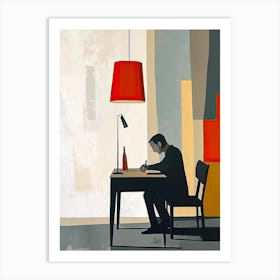 'The Writer', Minimalism Art Print