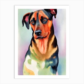 German Pinscher Watercolour Dog Art Print
