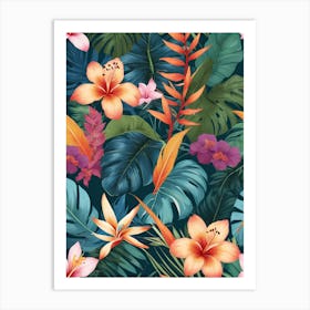 Tropical Seamless Pattern Art Print