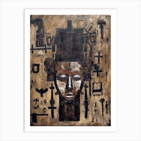 African Identity: Expressions Through Tribal Mask Art Art Print