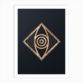 Abstract Geometric Gold Glyph on Dark Teal n.0182 Art Print