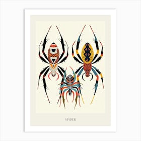 Colourful Insect Illustration Spider 3 Poster Art Print