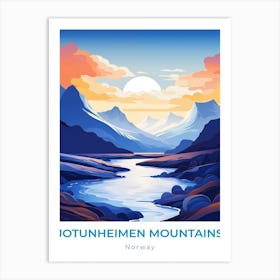 Norway Jotunheimen Mountains Travel Art Print