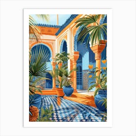 Courtyard Of A Moroccan Palace Art Print