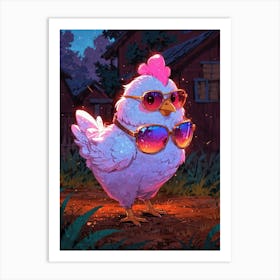 Chicken In Sunglasses Art Print