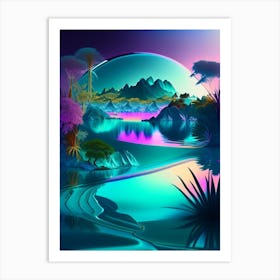 Lagoon, Landscapes, Waterscape Holographic 1 Art Print