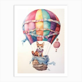 Baby Jackal 2 In A Hot Air Balloon Art Print