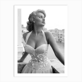 Sophia Loren Fashion Black And White Art Print