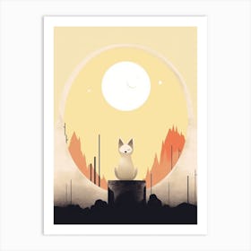 Cute Fennec Fox Minimal Illustration 2 Art Print