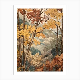 Dwarf Birch 3 Vintage Autumn Tree Print  Art Print