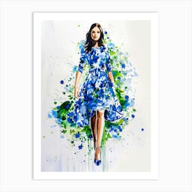 Blue Dress 4 Art Print